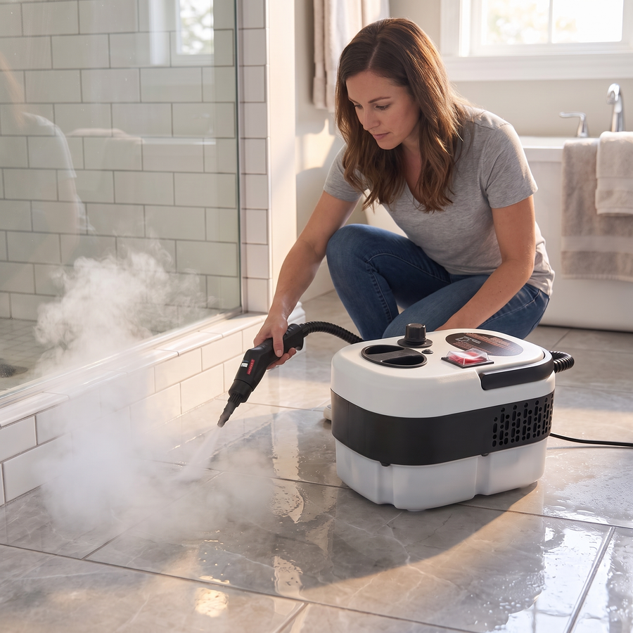 Steamble steam cleaner blasting grime away