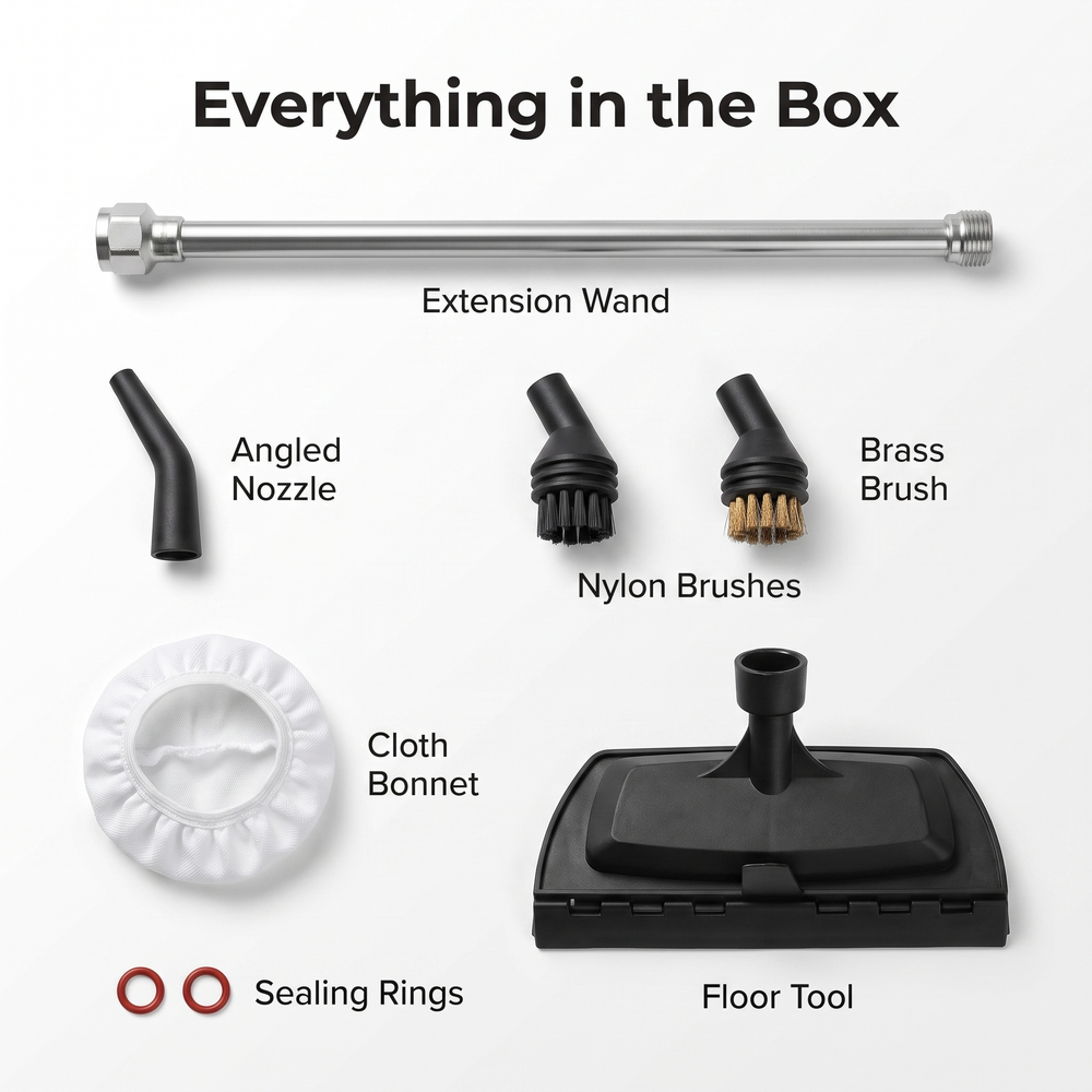 Steamble steam cleaner and accessory kit